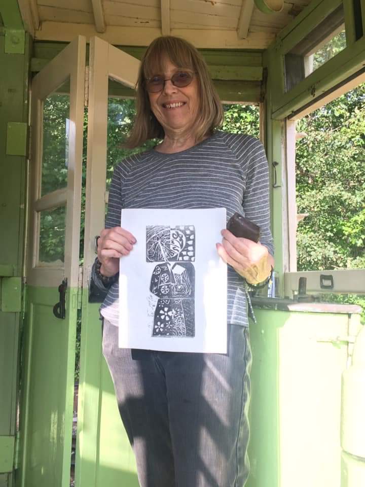Ann Thompson with Nagasaki Art Block Prints