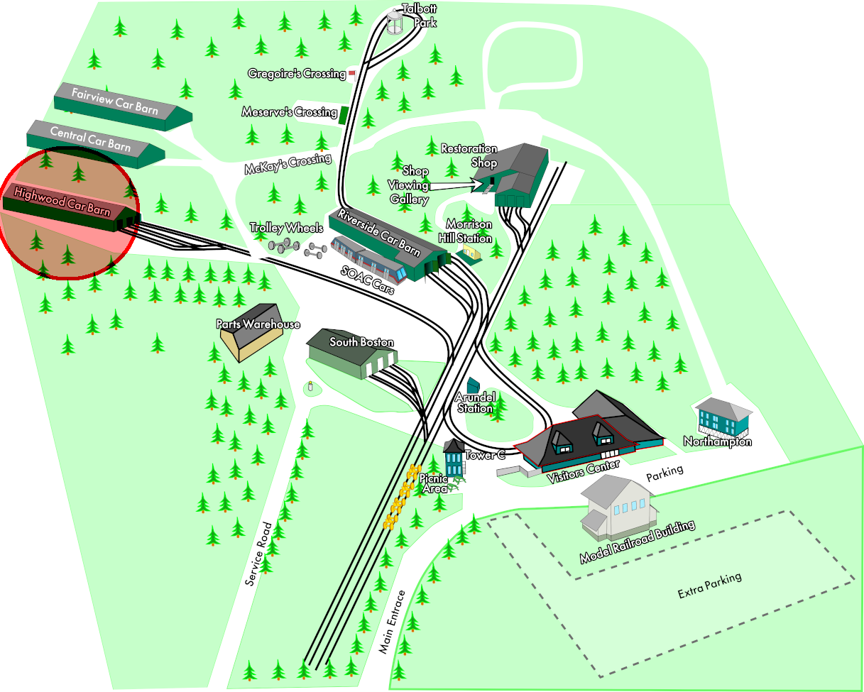 2024 Map of Seashore Trolley Museum campus