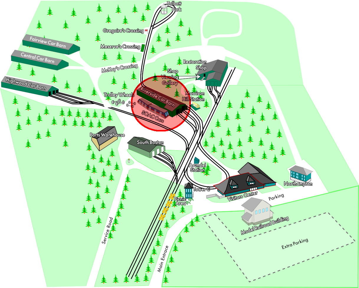 2024 Map of Seashore Trolley Museum campus