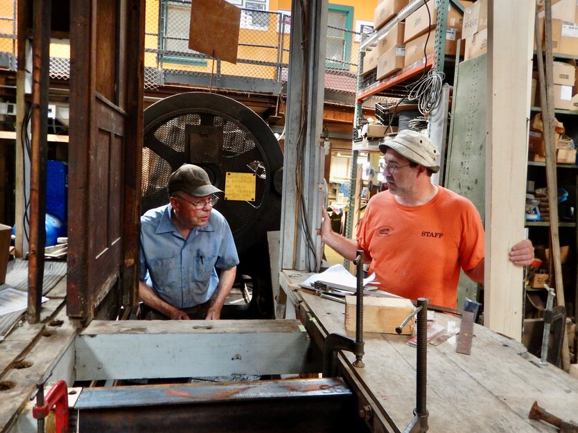 Don Curry working on the Nacissus with Randy Leclaire